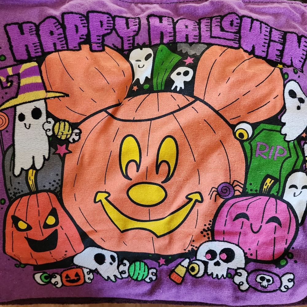 Disney Parks Disneyland Halloween Mickey Pumpkin Reusable Zipper Tote NWT2022